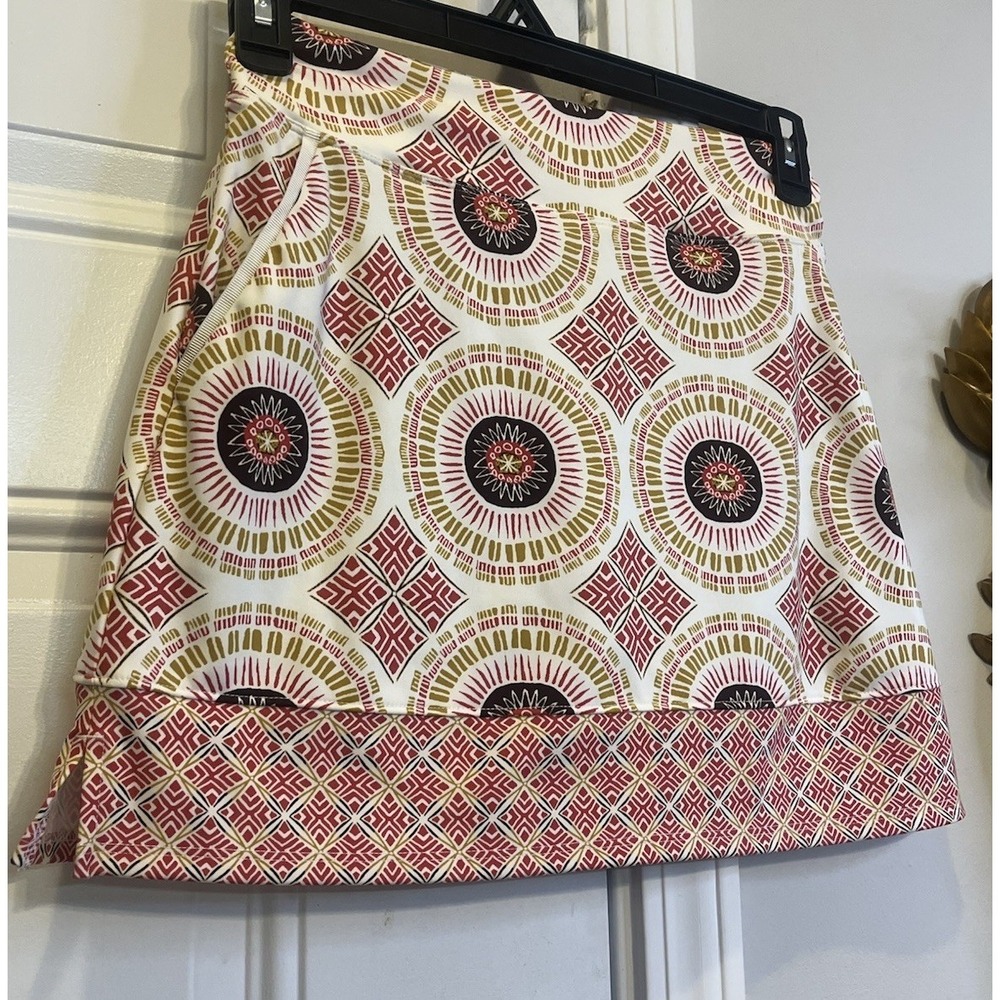 Sigrid Olsen Geometric Print Skort With pockets Golf Pickleball Tennis Active - Picture 2 of 9